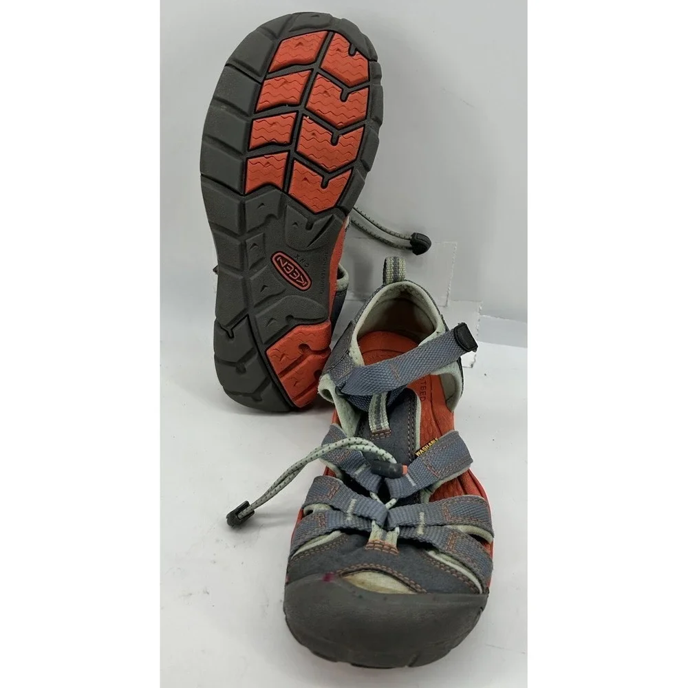 Keen Newport H2 Waterproof Hiking Sandals Gray With‎ Orange Kids Size 4
